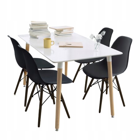 Krzesło skandynawskie wyprofilowane EVA czarne