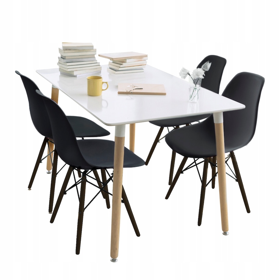 Krzesło skandynawskie wyprofilowane EVA czarne