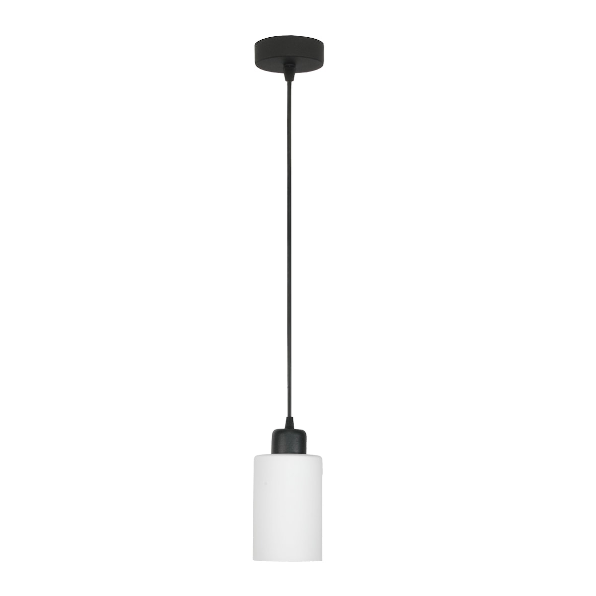 lampa wisząca pojedyncza edylit czarna z białym kloszem