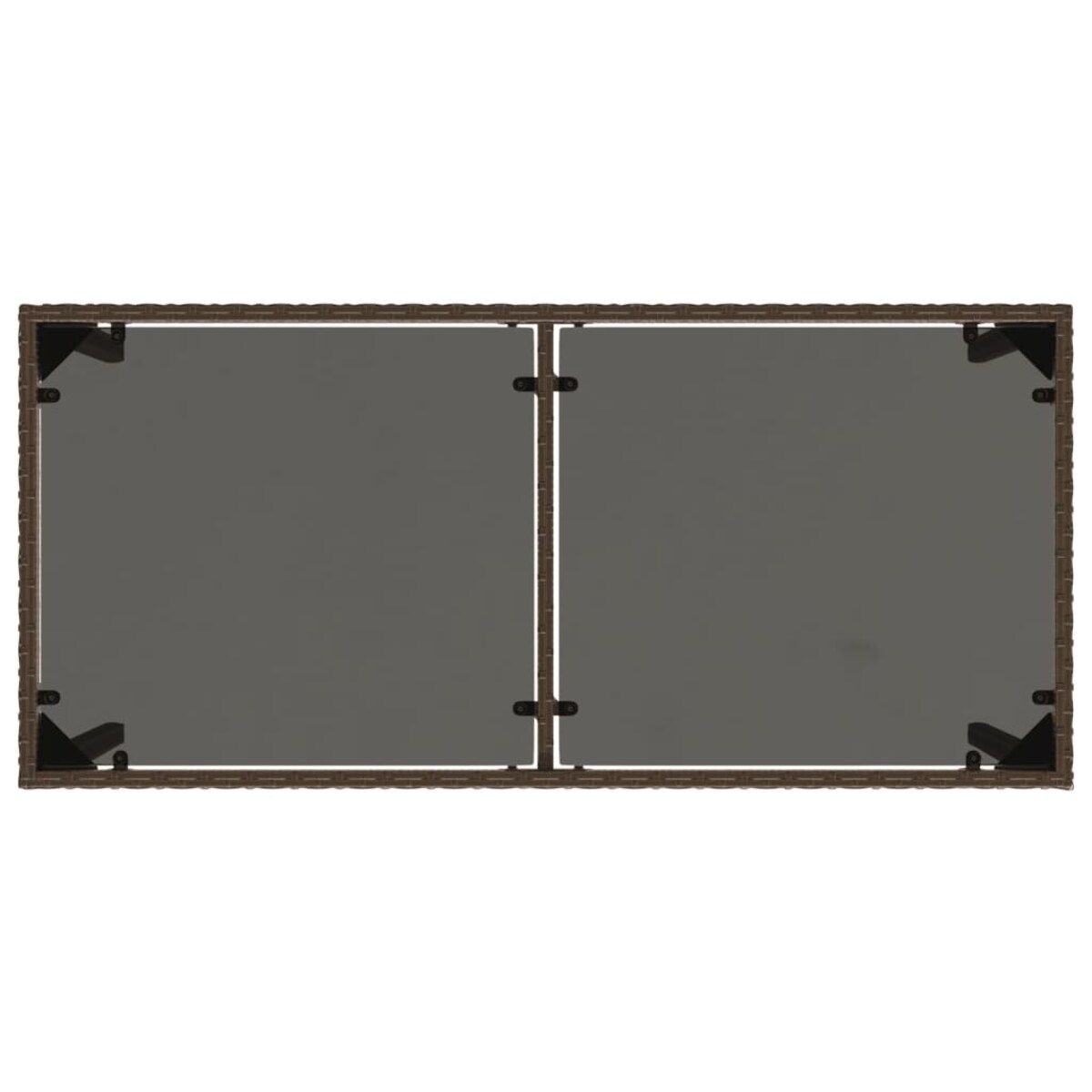 vidaXL Stół ogrodowy ze szklanym blatem, brąz, 115x54x74 cm, rattan PE