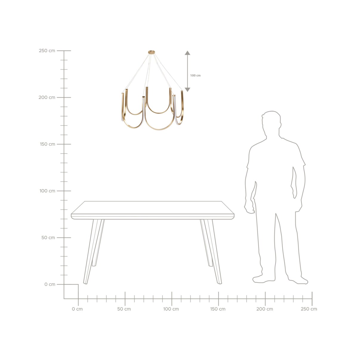 Żyrandol LED PERQUENO Metal Złoty