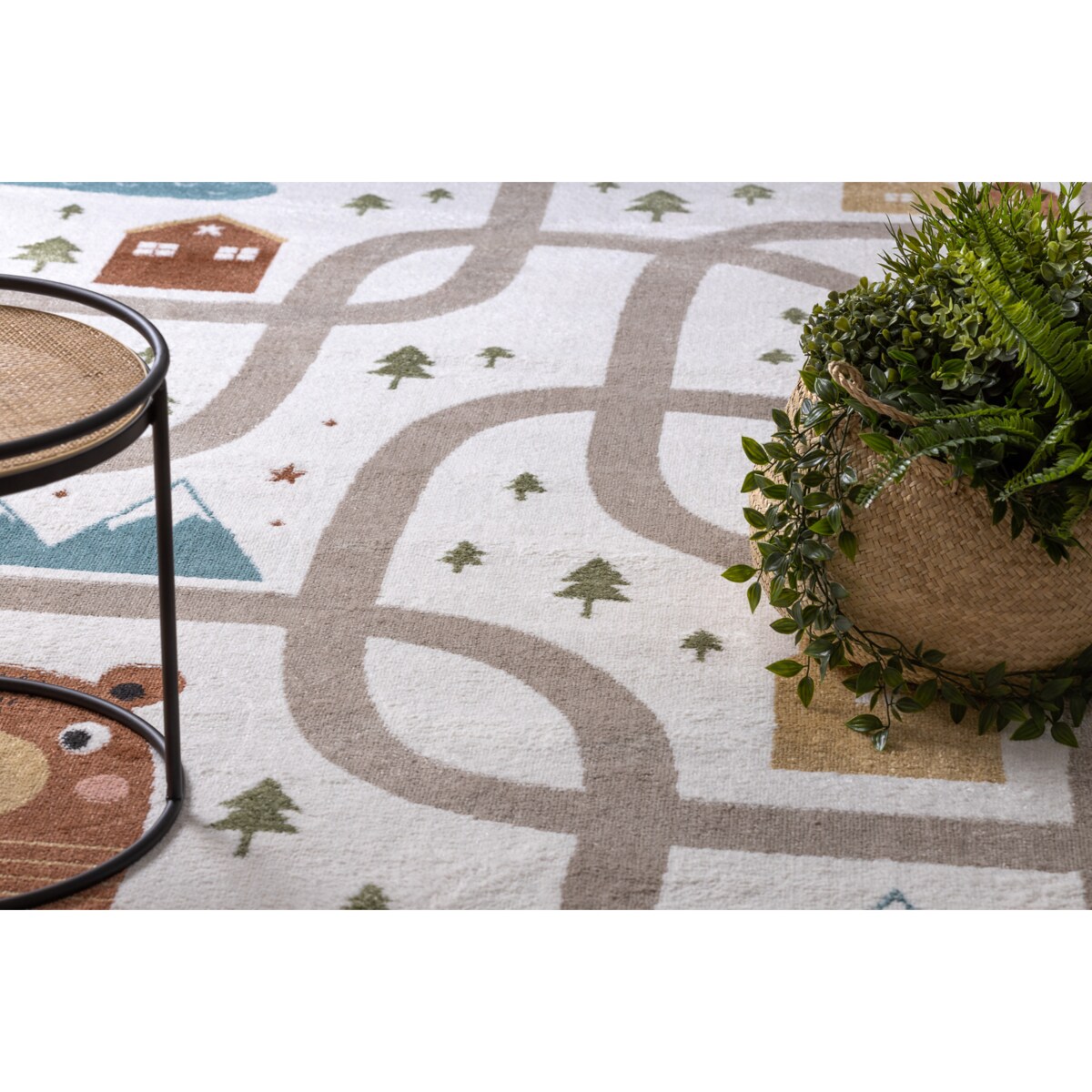 Dywan FUN Polar dla dzieci, uliczki, las, 200x290 cm