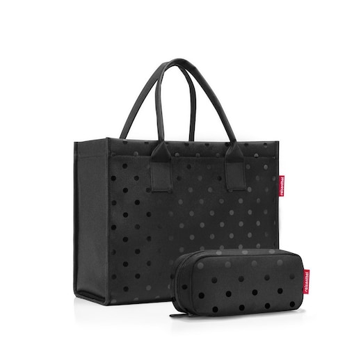 Torba DAILY SHOPPER set #1, glossy dots black