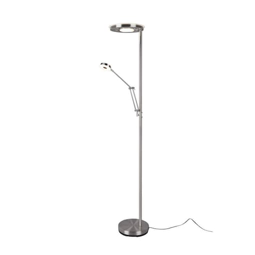 Lampa podłogowa LED Trio BARRIE 32W + 6W nowoczesna stojąca do salonu z lampką do czytania