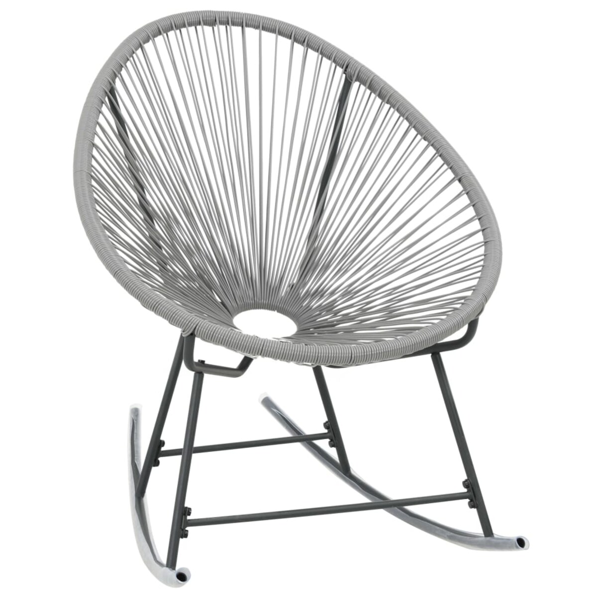 vidaXL Bujane krzesło ogrodowe, szare, rattan PE