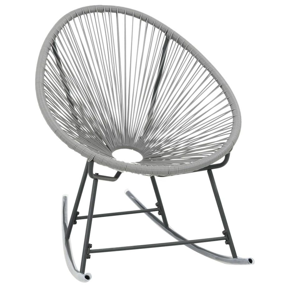vidaXL Bujane krzesło ogrodowe, szare, rattan PE