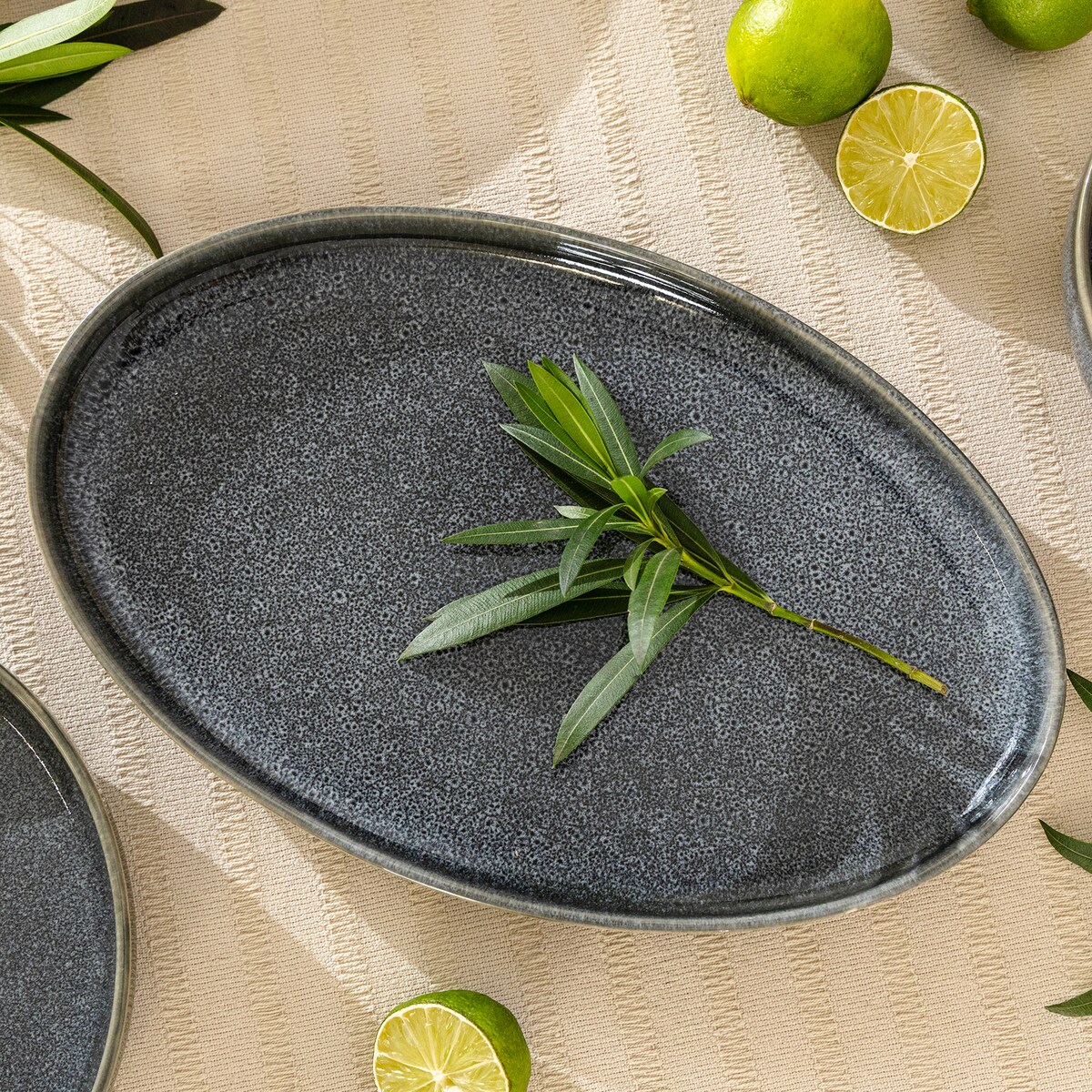 EDA Zestaw półmisków (2 szt.), niebieski/szary/beżowy