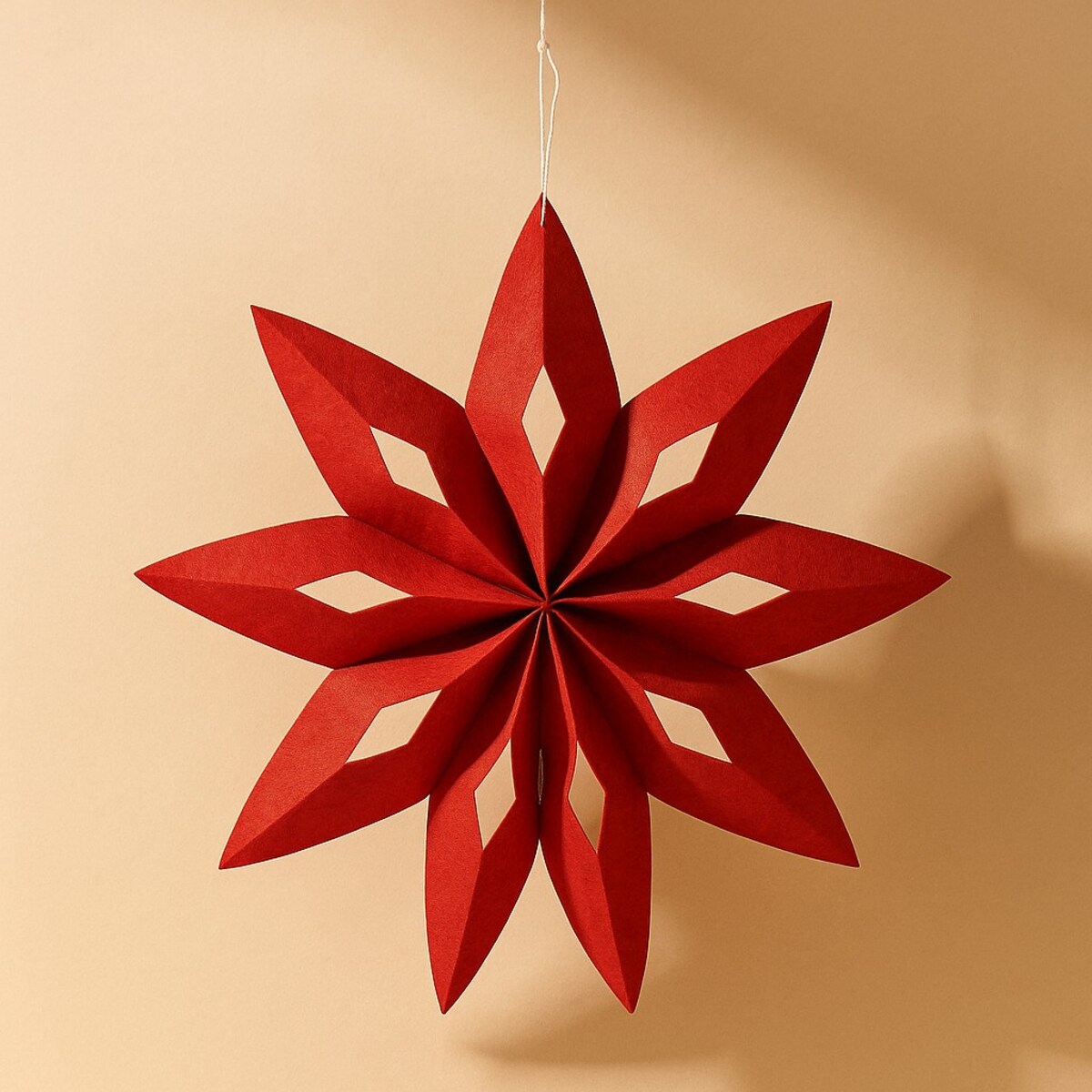 Gwiazda świąteczna z filcu, czerwona, Ø 50 cm