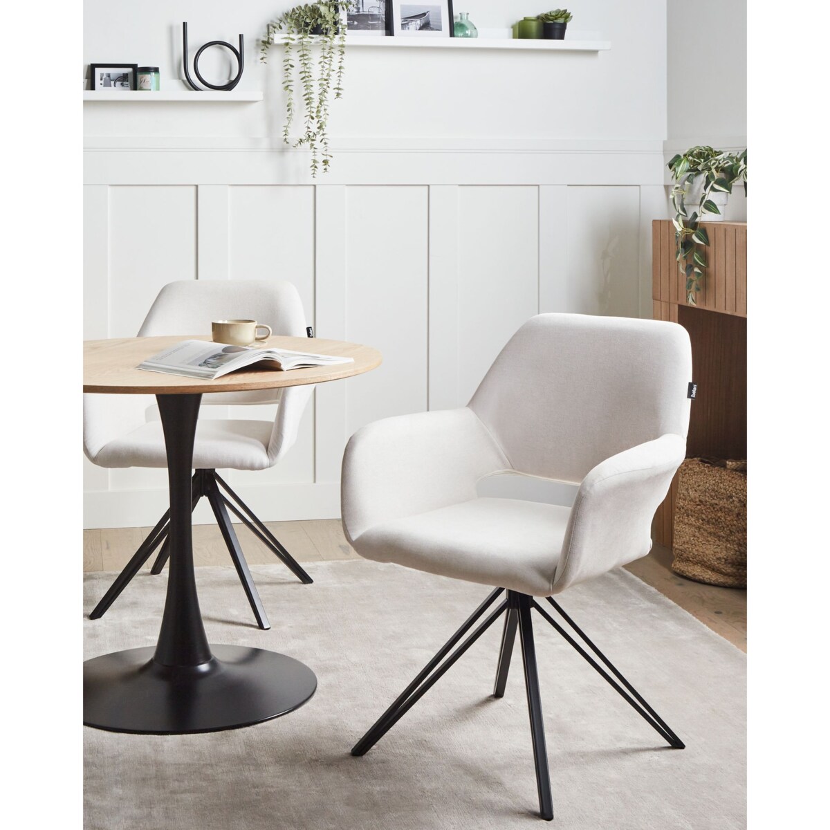 Zestaw 2 krzeseł do jadalni CINEY Złamana biel