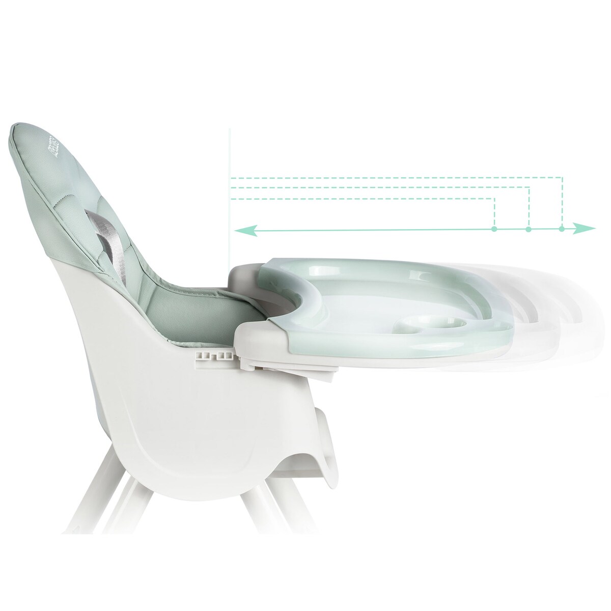 Krzesełko do karmienia dla dzieci Ricokids Milo składane zielone 700001