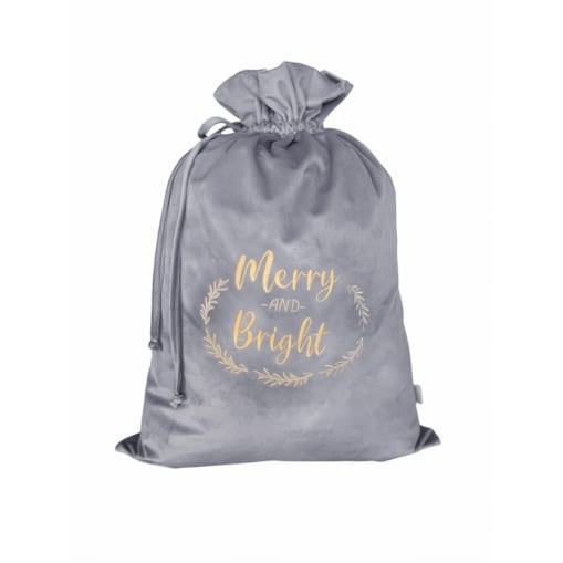 Christmas bag silver grey - MERRY and BRIGHT