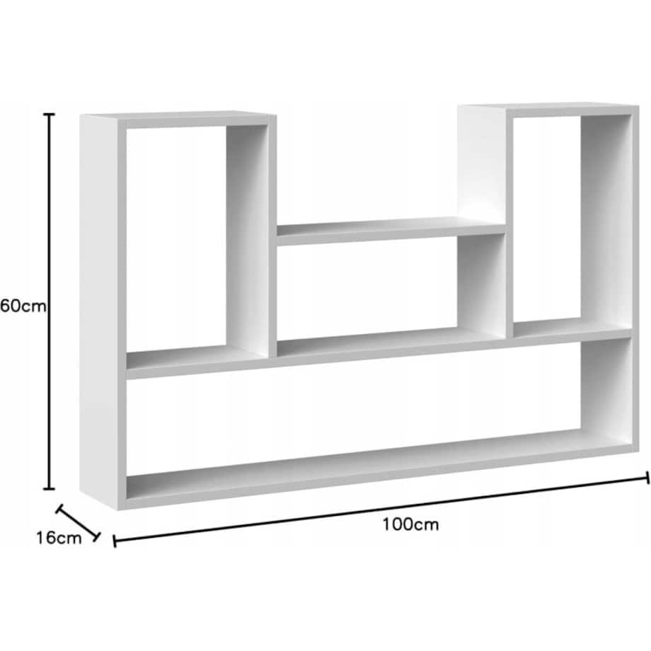 Półka biała regał nowoczesny loft na książki otwarty salonu 100 cm