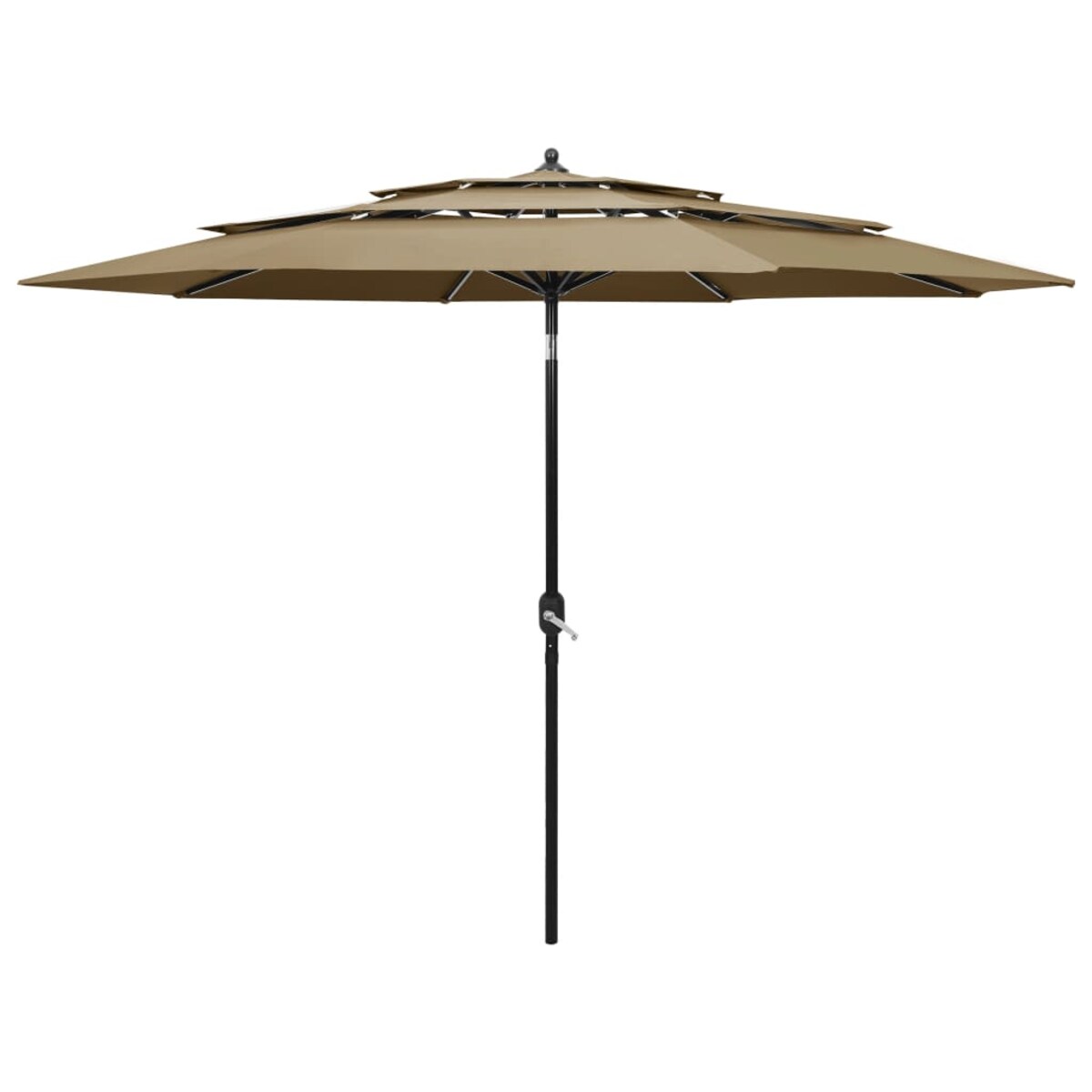 vidaXL 3-poziomowy parasol na aluminiowym słupku, kolor taupe, 3 m