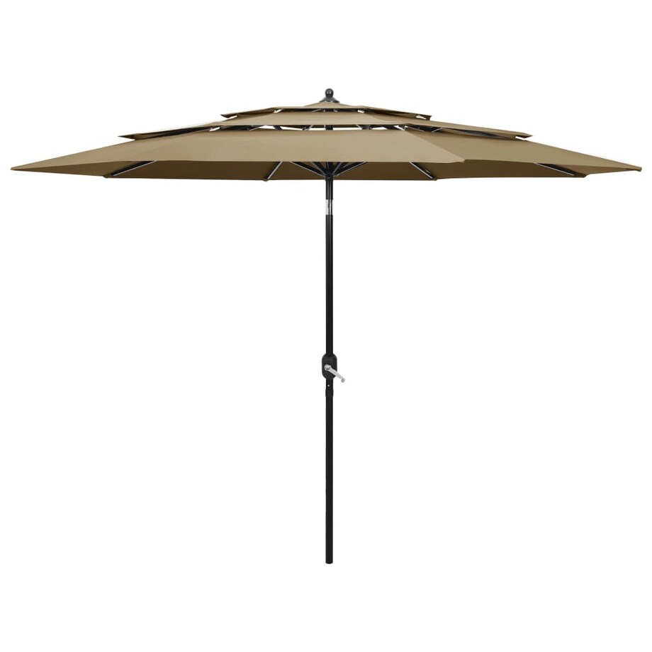 vidaXL 3-poziomowy parasol na aluminiowym słupku, kolor taupe, 3 m