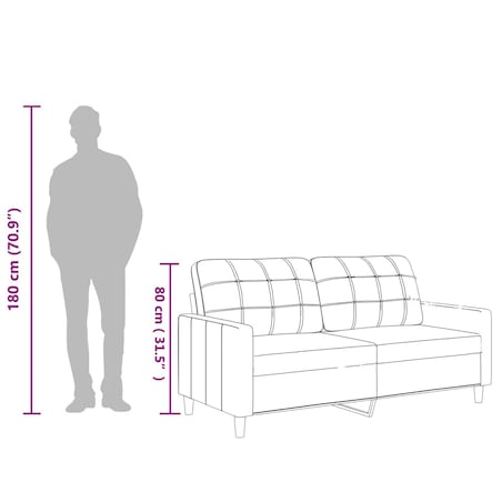 vidaXL 2-osobowa sofa, kremowy, 140 cm, sztuczna skóra