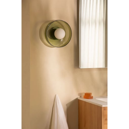 Kinkiet szklany Jaxal zielony Ø25 cm