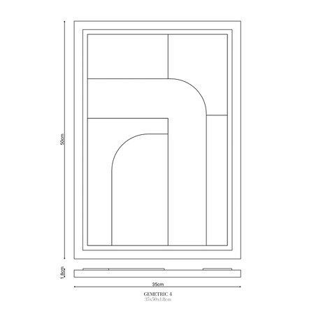 Obraz 3D 35x50cm Geometric IV – Dekoracja Ścienna z Tynku Naturalnego, Natural Cream Minimalistyczny Relief
