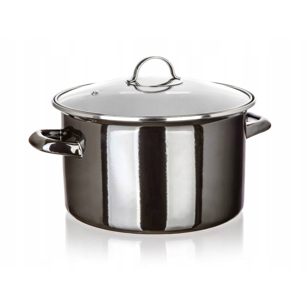 Garnek emaliowany BANQUET METALIC Czarny 26cm, 6 L DO GOTOWANIA duży