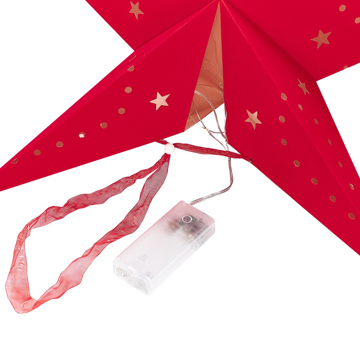 Zestaw 2 dekoracji wiszących LED MOTTI 45 cm Gwiazda Czerwony