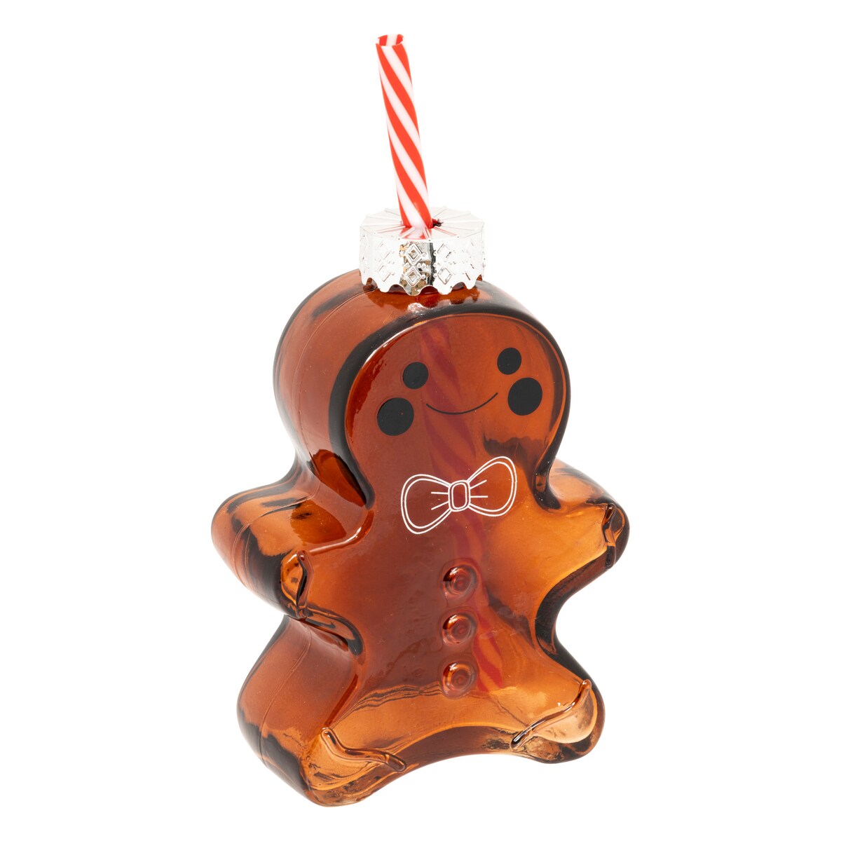 Szklany kubek w kształcie piernika, ze słomką, 280 ml