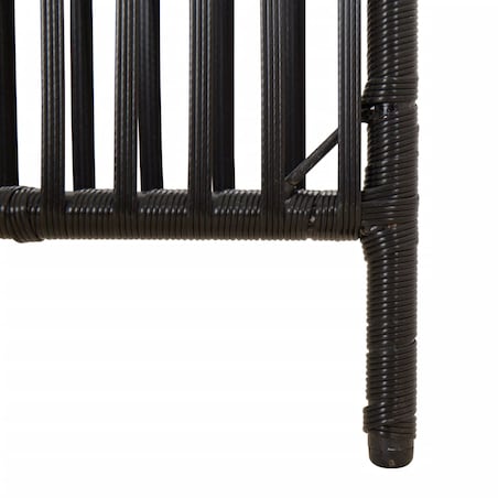 vidaXL Parawan 3-panelowy, czarny, polirattan