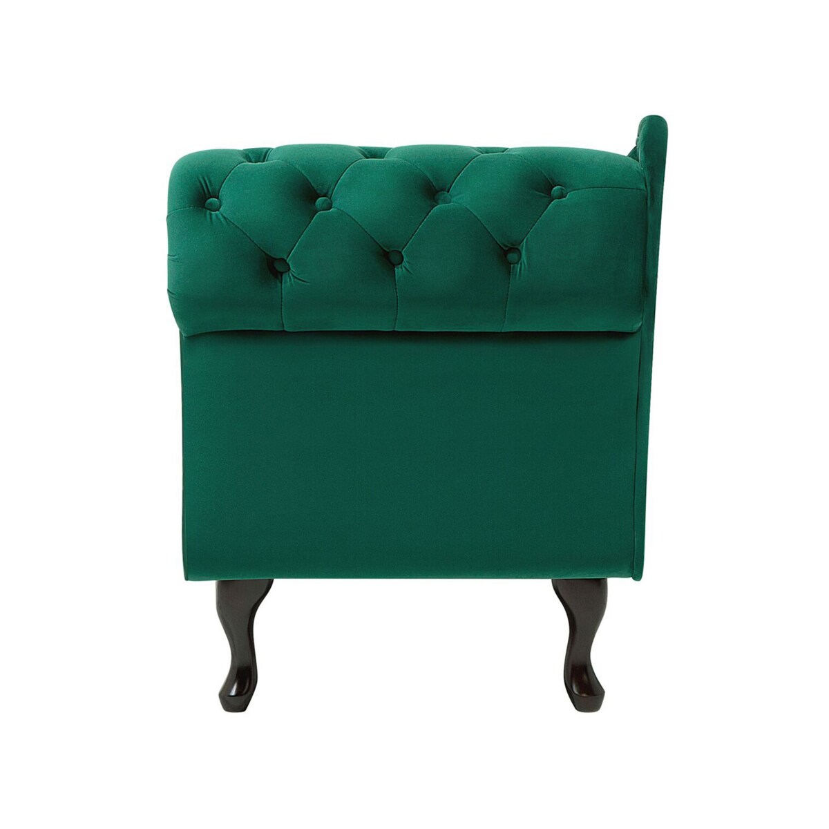 Szezlong welurowy prawostronny ciemnozielony NIMES