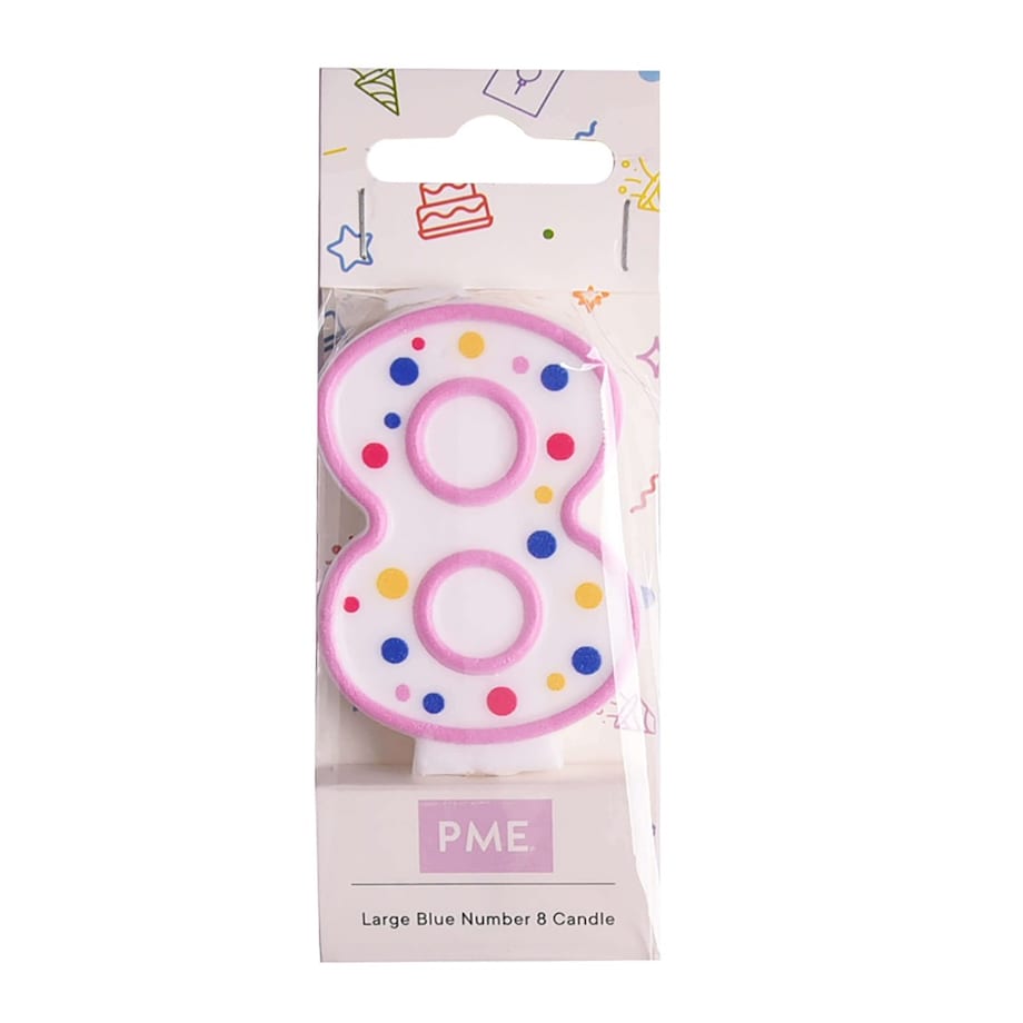 PME Świeczka cyfra 8, różowy