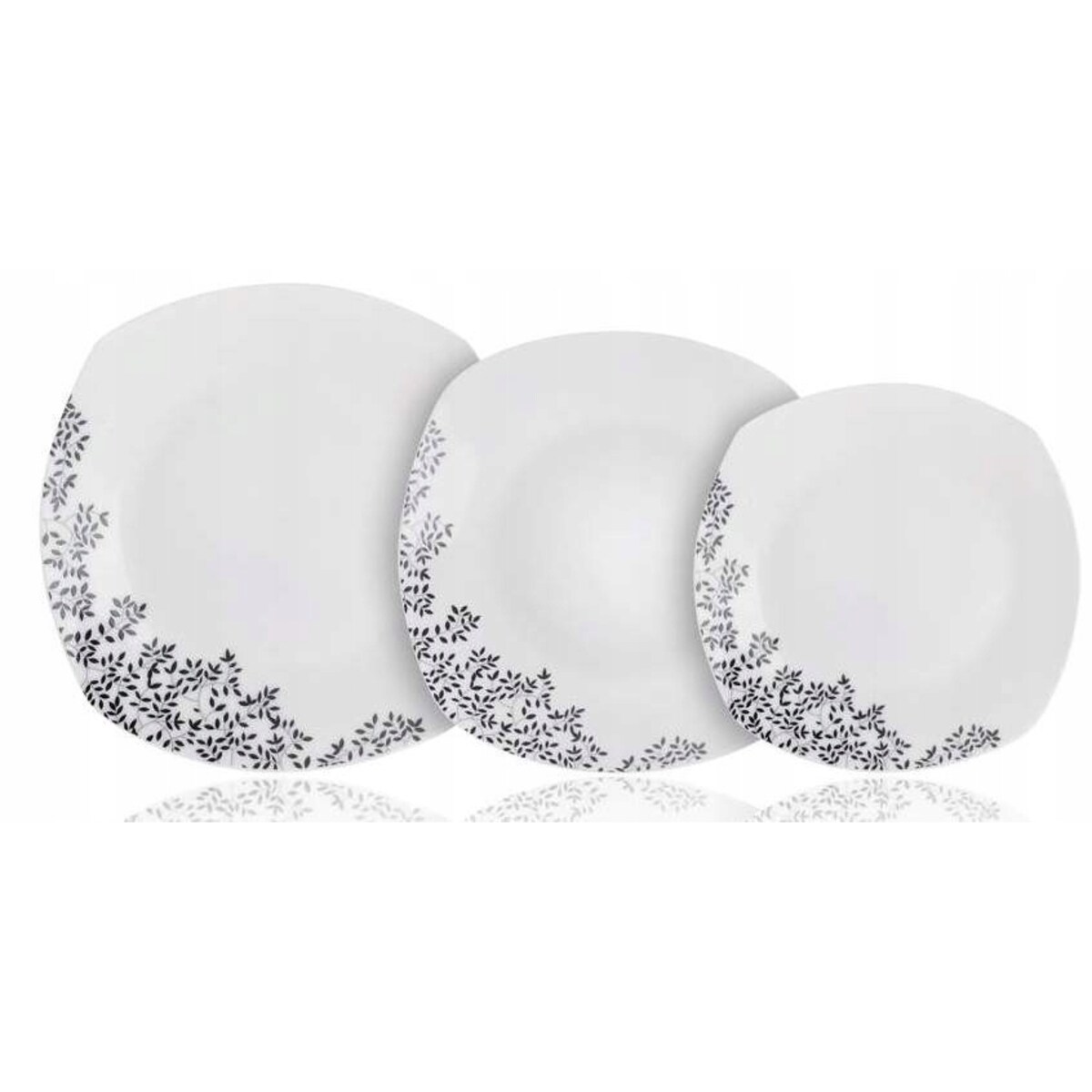 TALERZE OBIADOWE na 4 os KWADRATOWE na jedzenie obiad prezent wzorek 12 ele