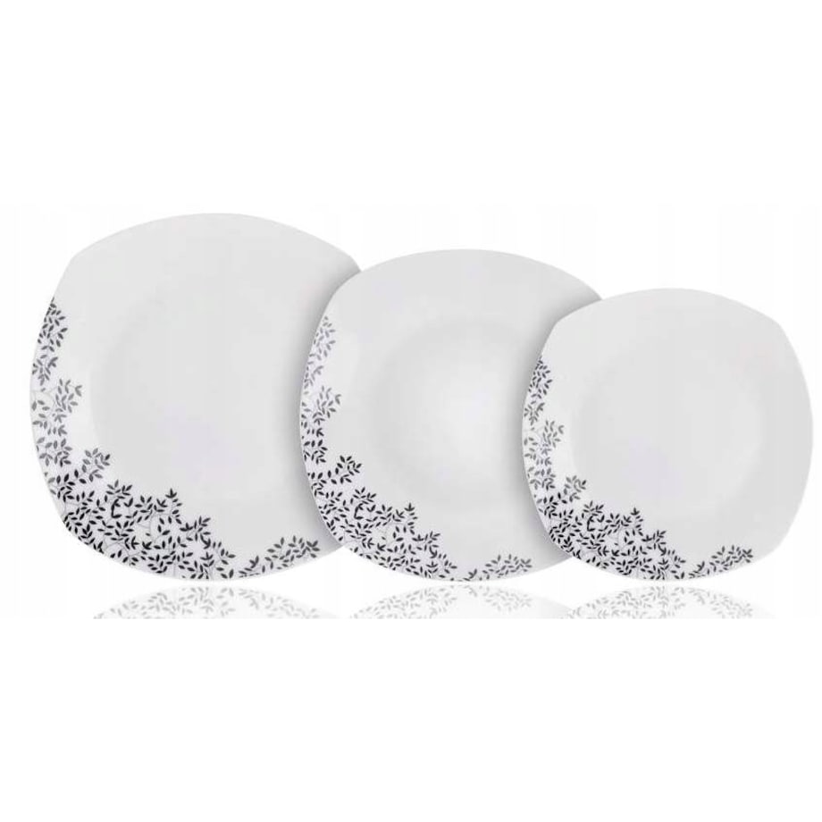 TALERZE OBIADOWE na 4 os KWADRATOWE na jedzenie obiad prezent wzorek 12 ele