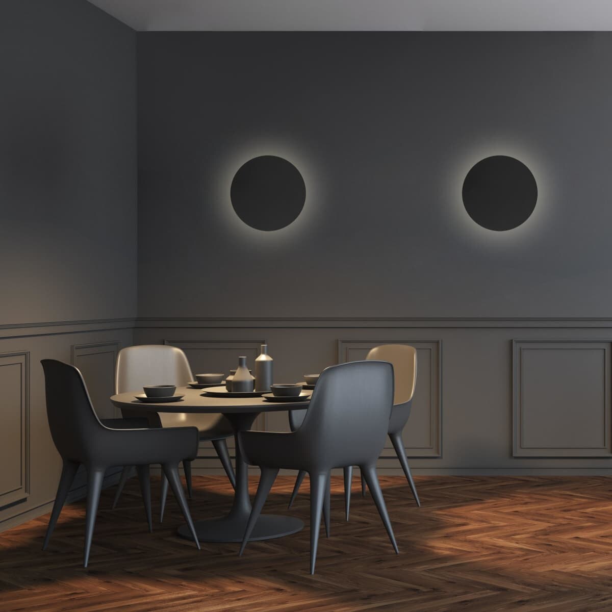 Kinkiet w kształcie księżyca Luna 6013 TK Lighting okrągły metalowy czarny