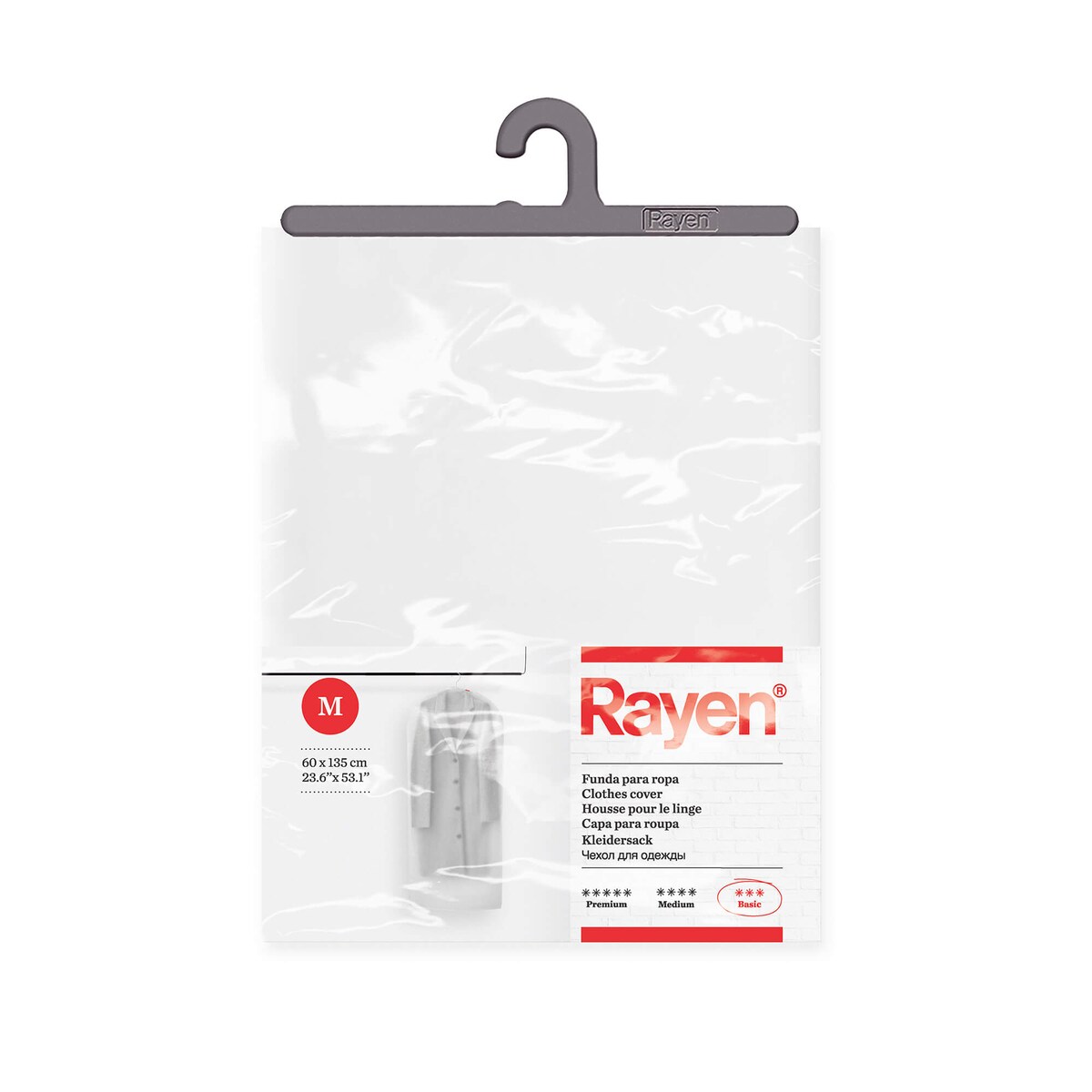 Przezroczysty pokrowiec na odzież Rayen - 135 x 60 cm