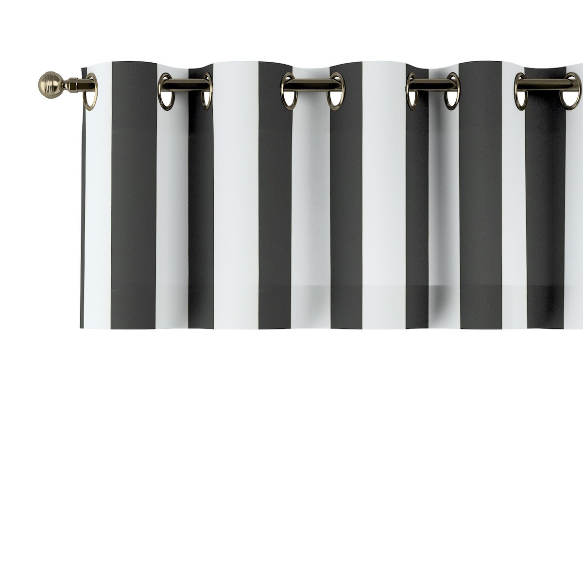 Lambrekin na kółkach 130x40 pasy czarno-białe