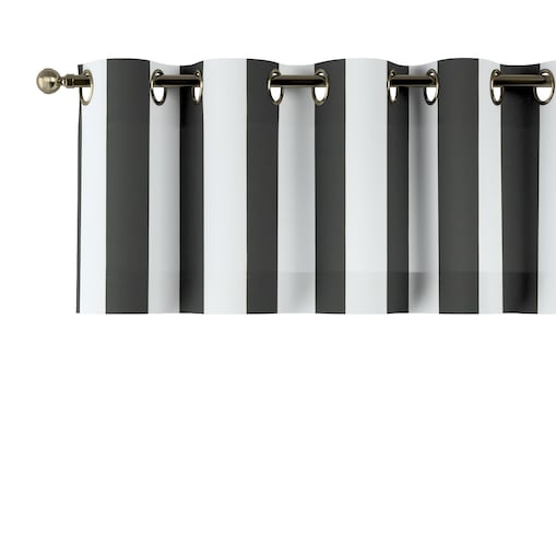 Lambrekin na kółkach 130x40 pasy czarno-białe