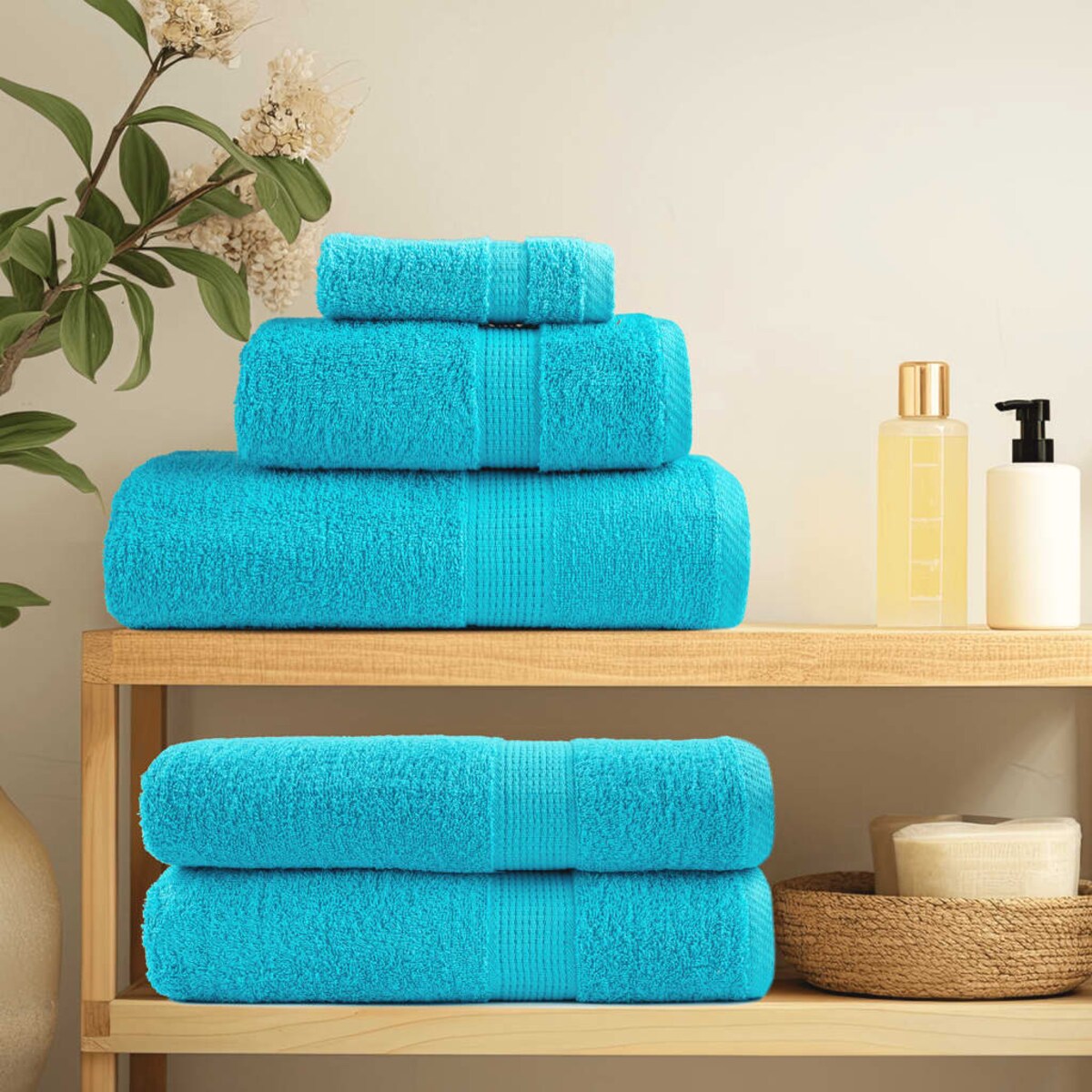 vidaXL Ręczniki premium SOLUND 4 szt., turkusowe, 50x100 cm, 600 g/cm²