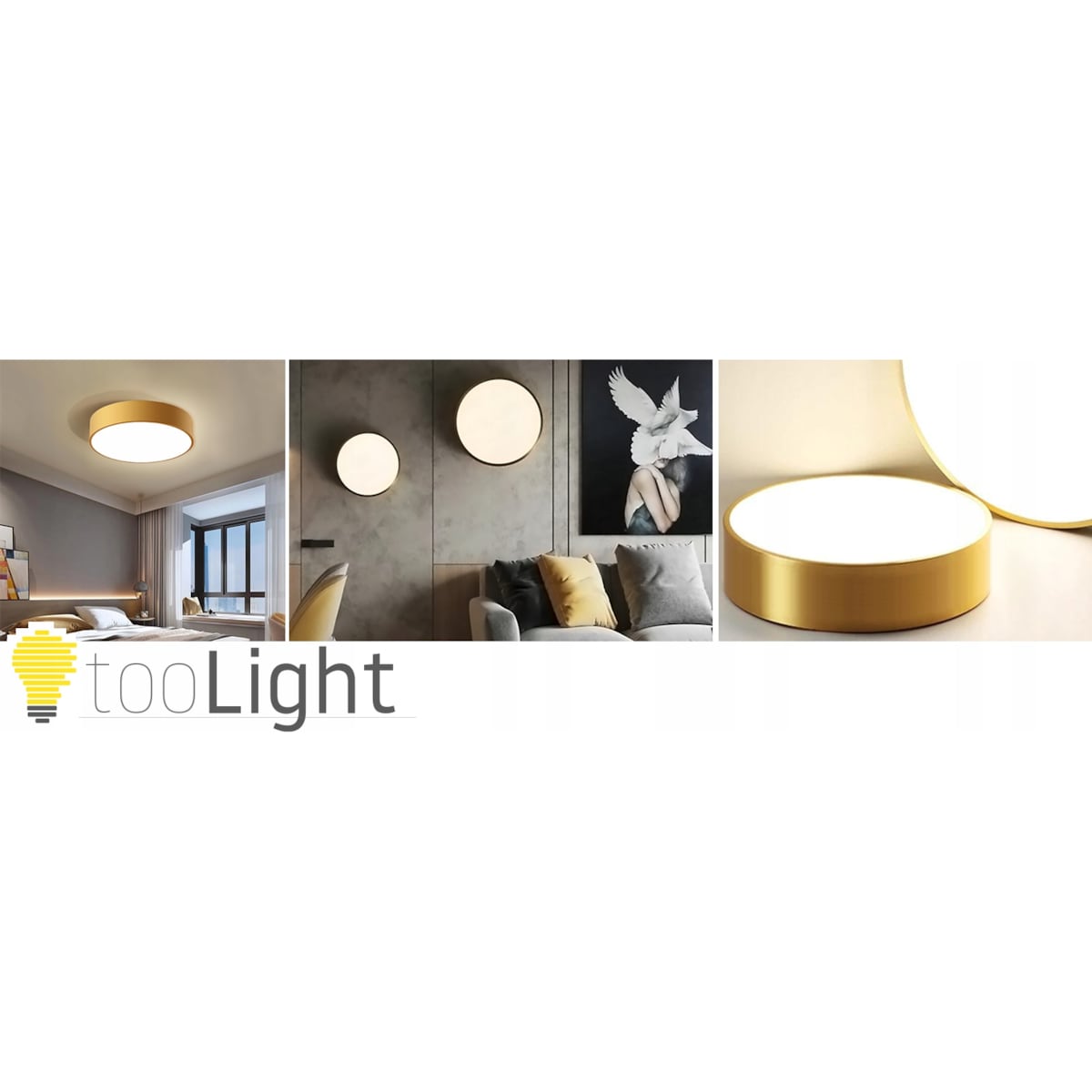 Lampa Sufitowa Plafon Salon Glamour Złota 30Cm