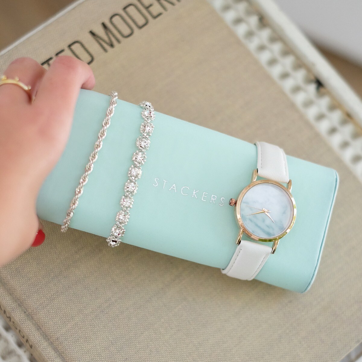 Poduszka na zegarki Stackers miętowa