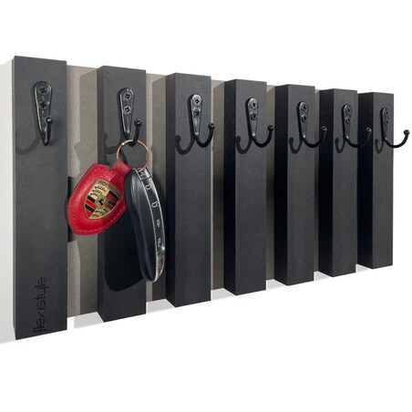 Drewniany wieszak na klucze Lamele 40cm czarny