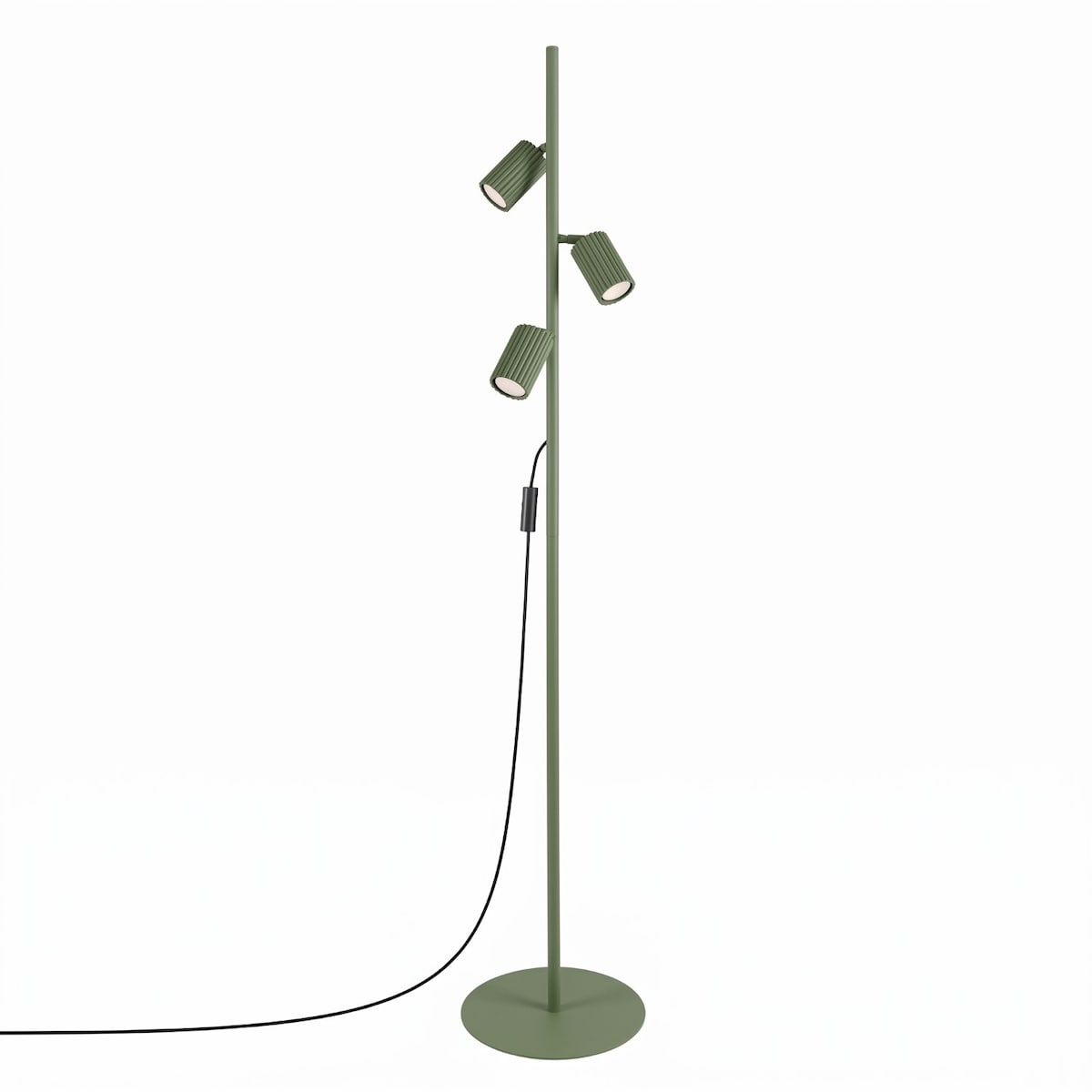 Lampa podłogowa KARBON 3 zielona oliwka