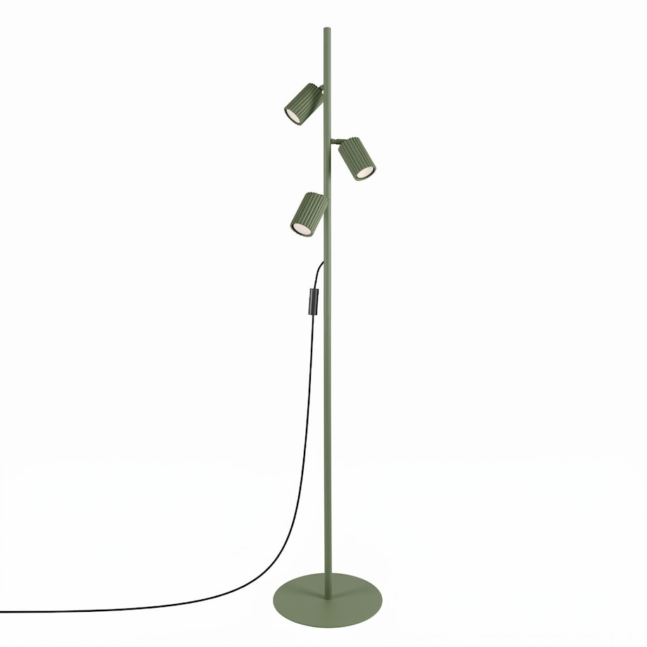 Lampa podłogowa KARBON 3 zielona oliwka
