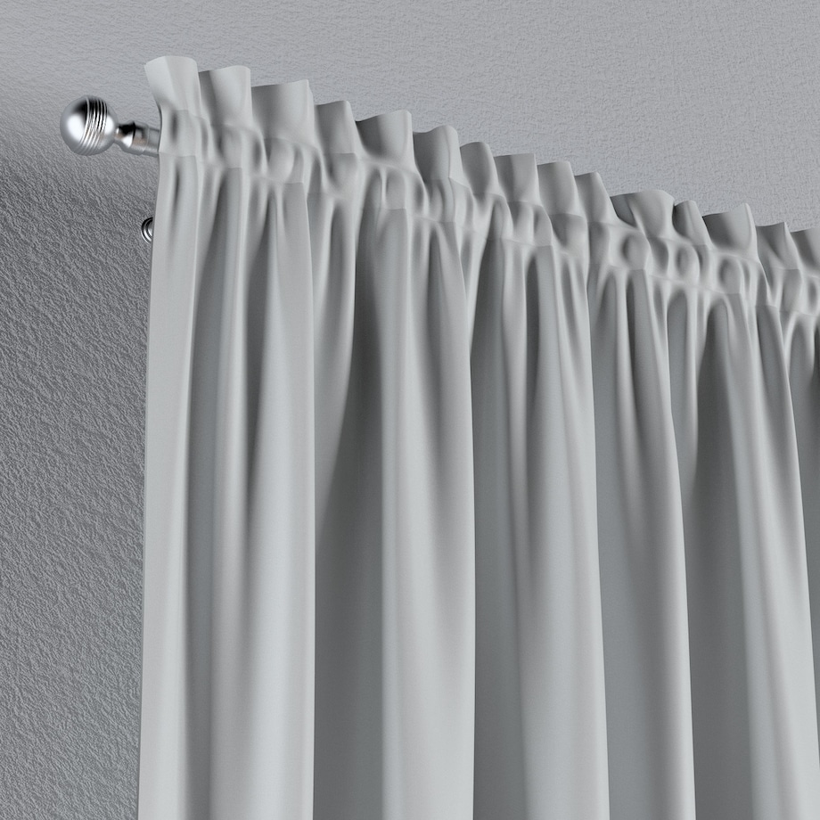 Zasłona na kanale z grzywką 1 szt. 130x260 gołębi srebrny z połyskiem