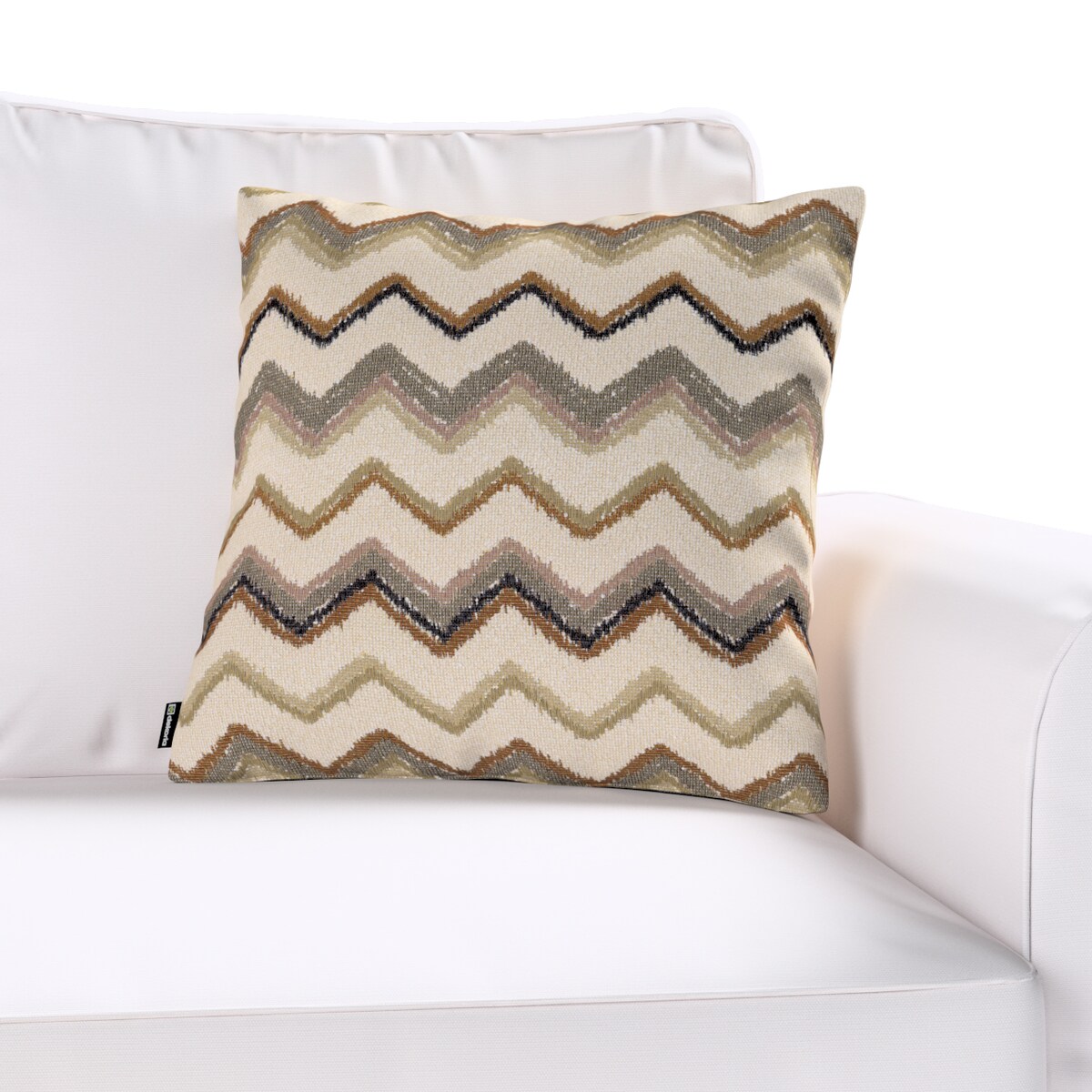 Poszewka Kinga na poduszkę 43x43 beżowo-oliwkowy