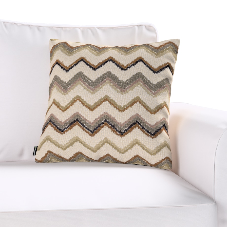 Poszewka Kinga na poduszkę 43x43 beżowo-oliwkowy