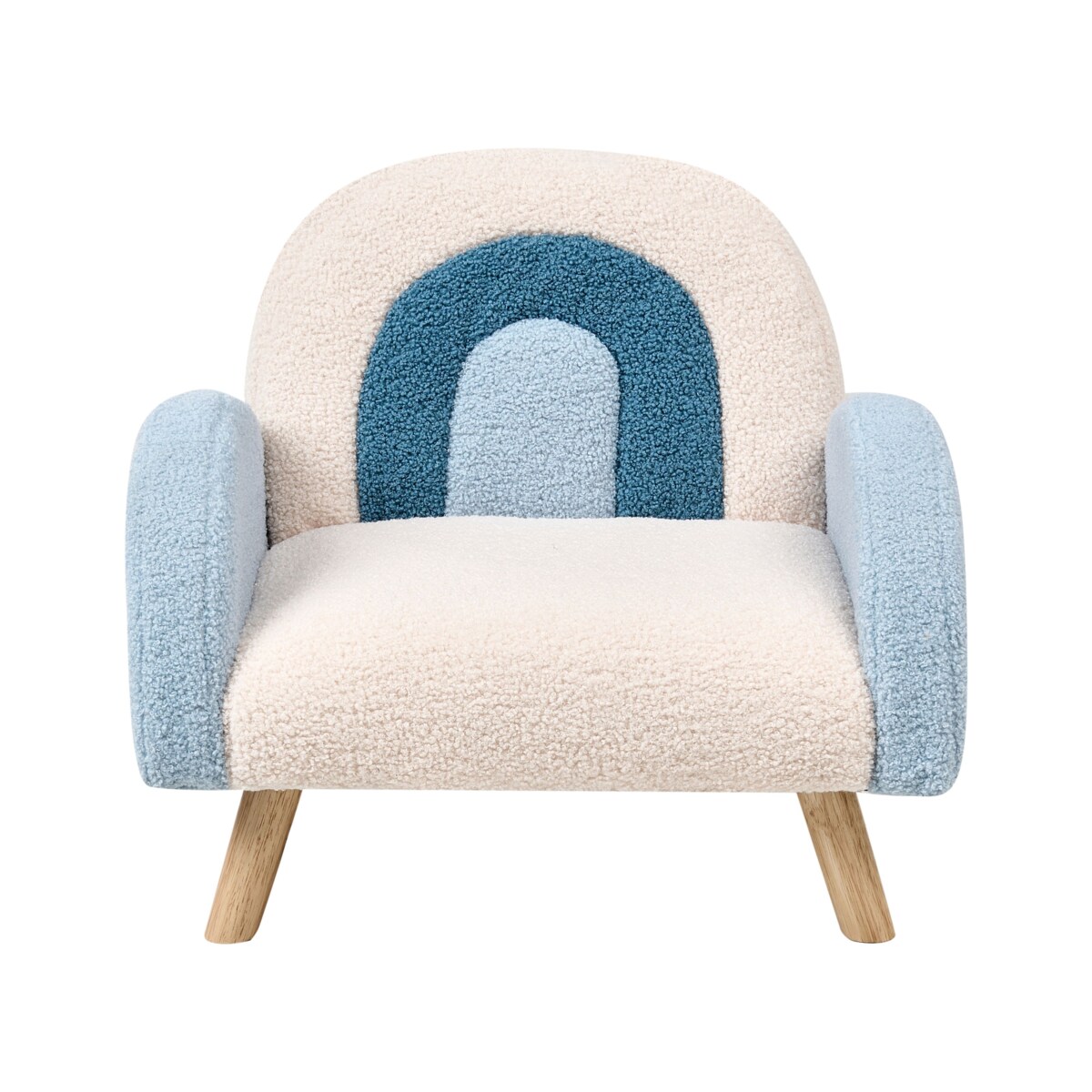 Fotel dziecięcy boucle niebieski OMBO