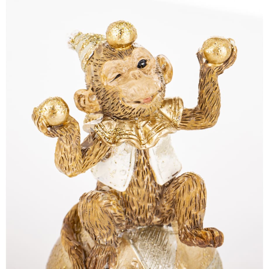 Dekoracja - figurka małpki 9,5x5x4,5 cm SCIMMIA żonglerka na piłce