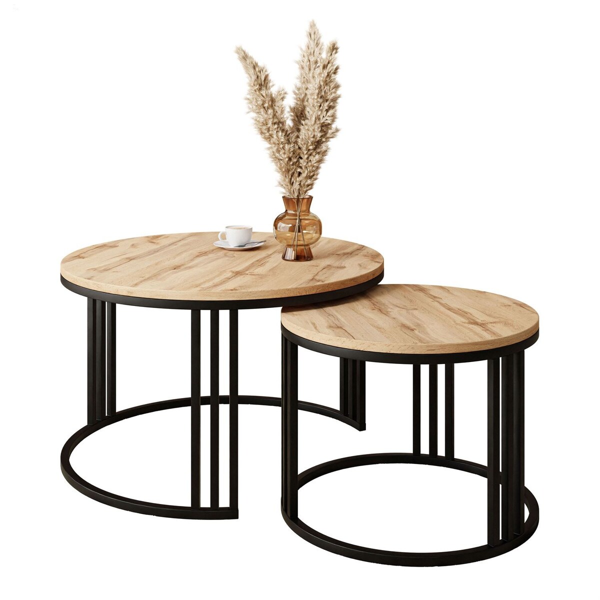 Stolik kawowy LORI 2w1 czarny dąb wotan