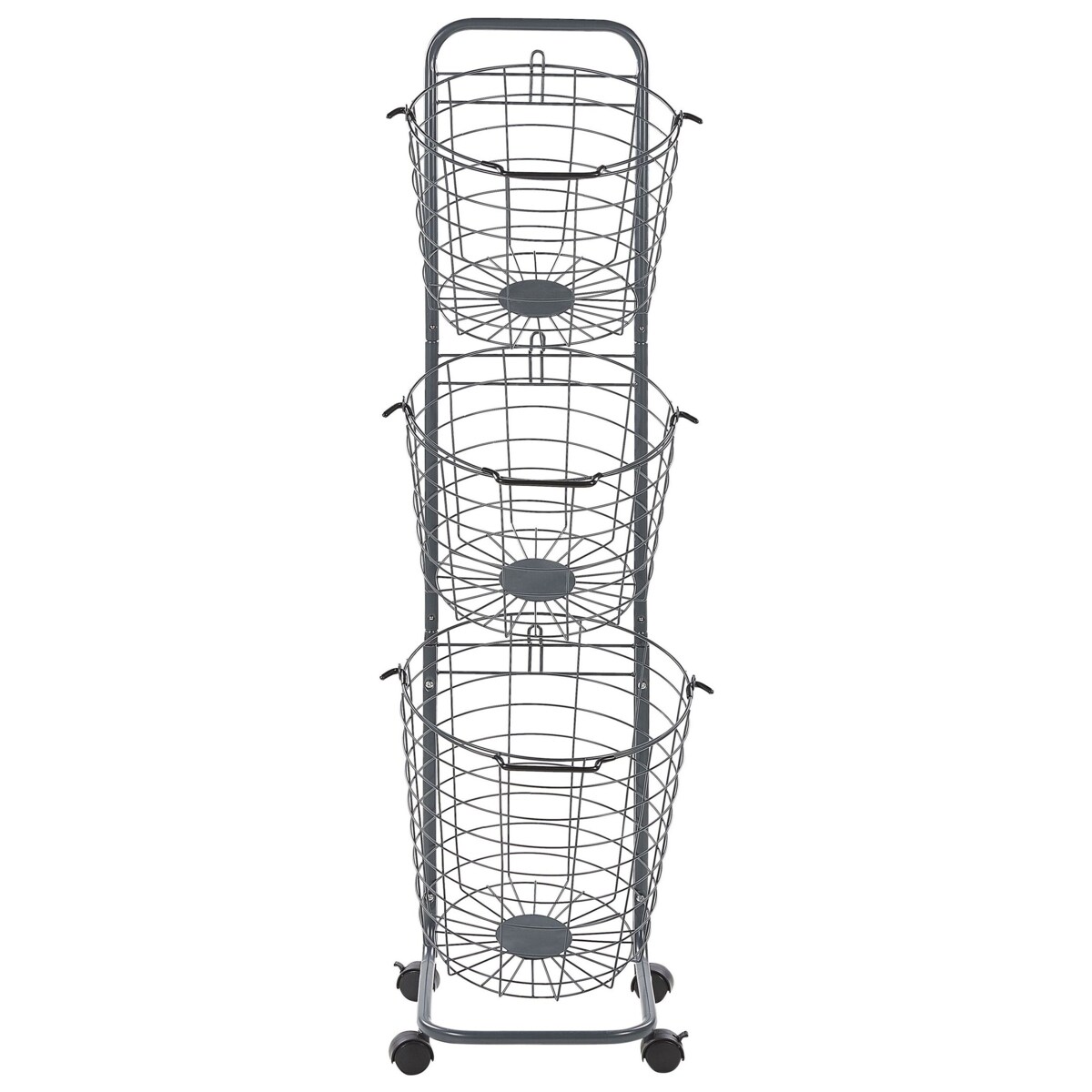 Stojak z 3 koszami na kółkach metalowy szary AYAPAL