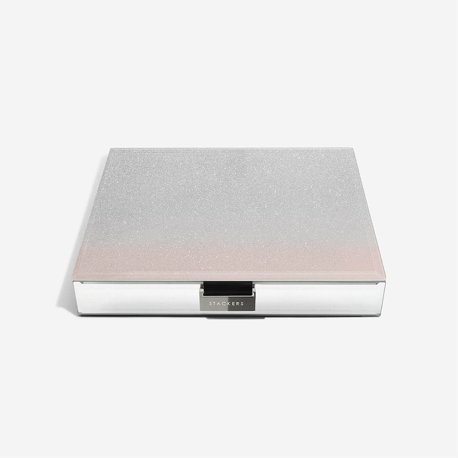 Szkatułka na biżuterię Stackers Glitter classic różowa z pokrywką