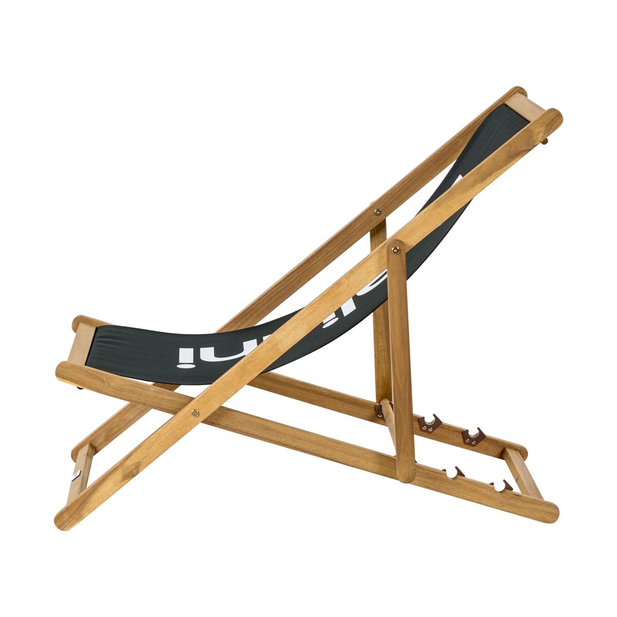 Leżak Drewno akacjowe Czarny ANZIO