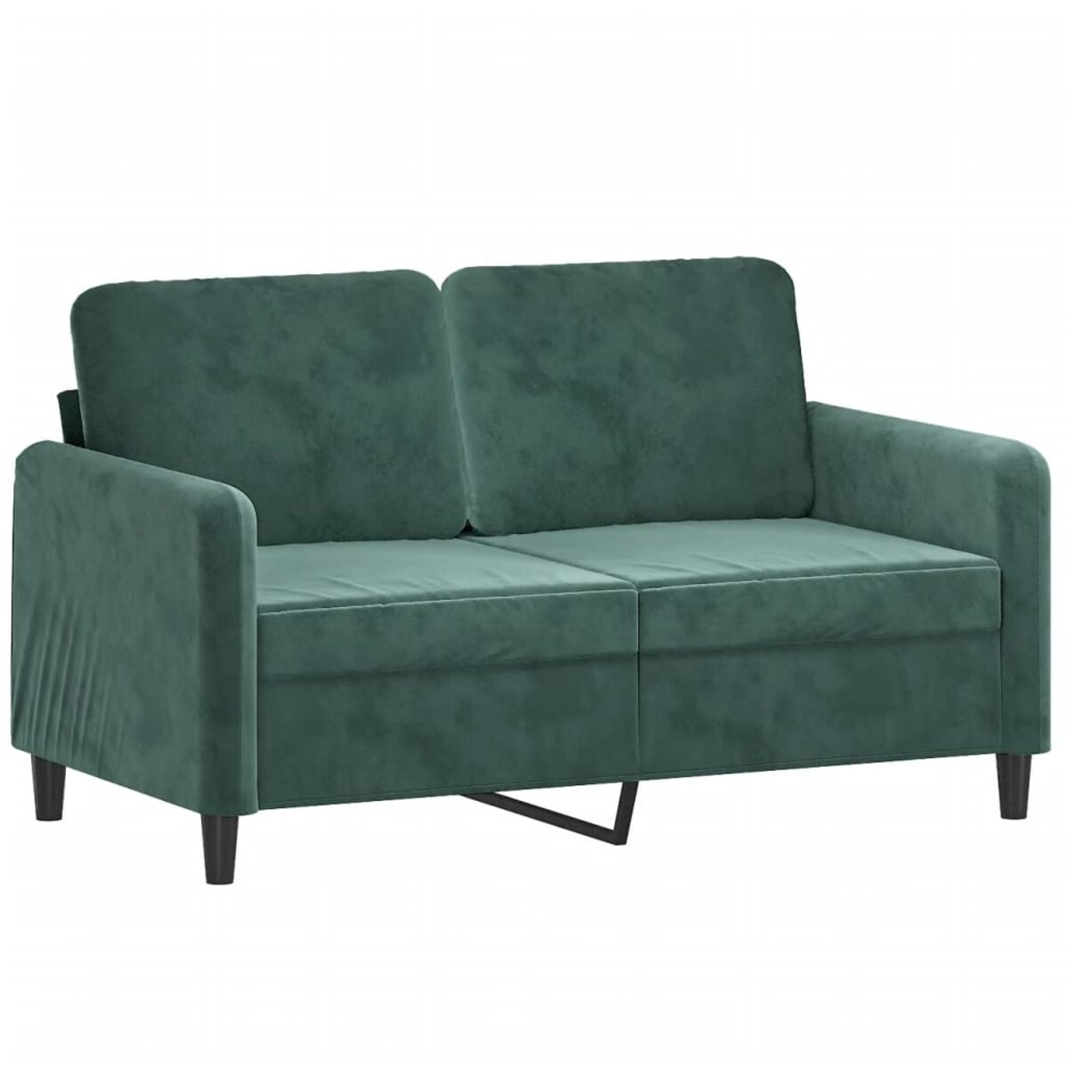 vidaXL 2-osobowa sofa z poduszkami, ciemnozielona, 120 cm, aksamit