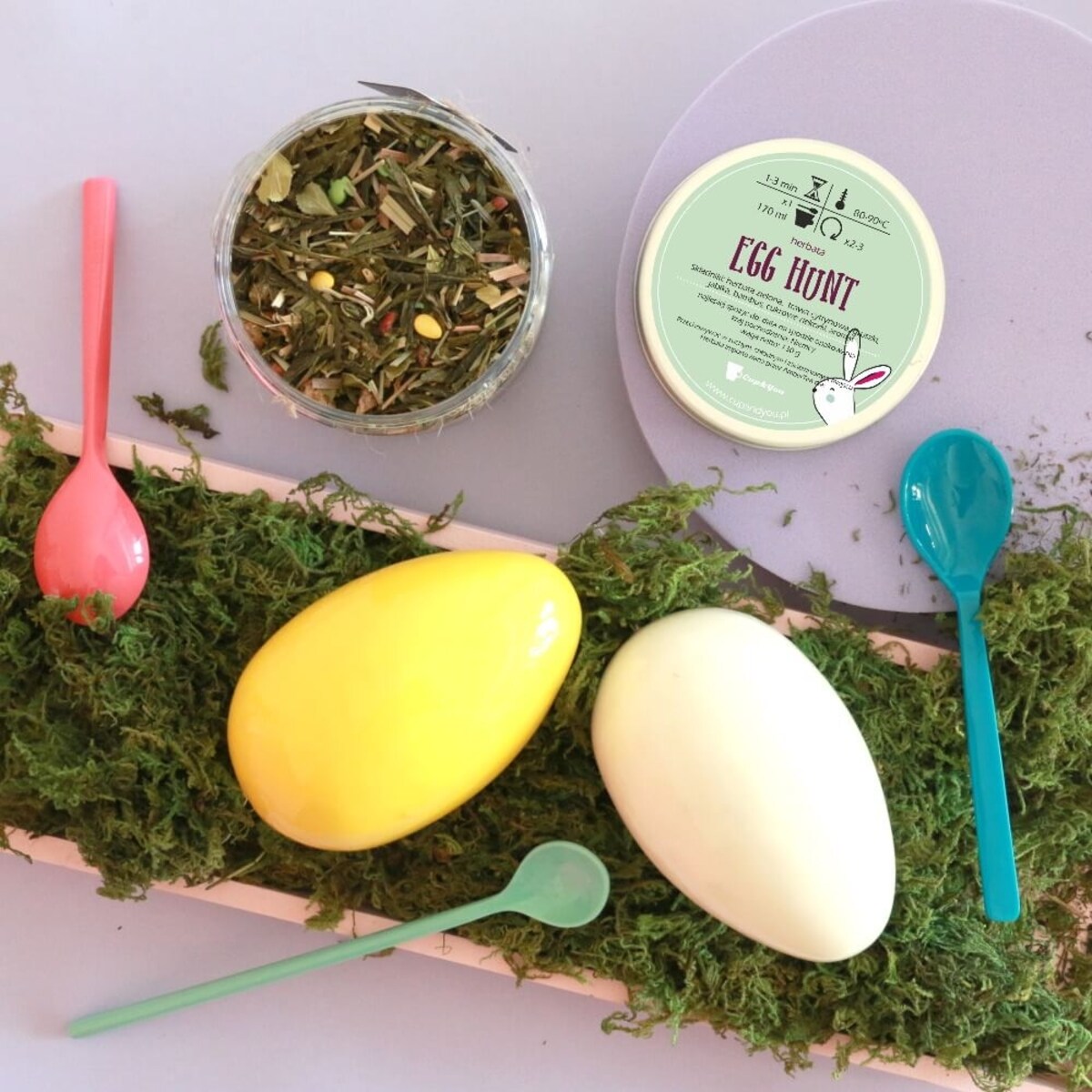 Herbata zielona o smaku EGG HUNT na wielkanoc 130g - prezent upominek na zajączka święta wielkanocne